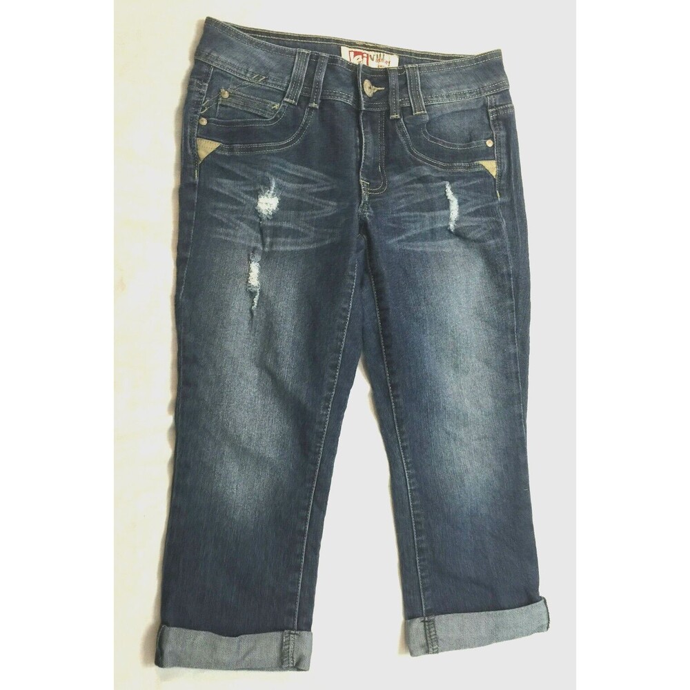 LEI WOMENS DISTRESSDE JEANS CAPRIS PANTS SIZE 5